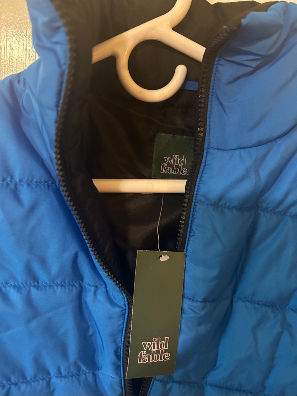 wild fable electric blue puffer jacket, Size XS - Picture 2 of 5